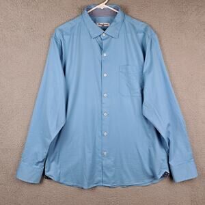 NWT Tommy Bahama Large Oasis Twill Long-Sleeve Stretch Shirt in Beach Hut Blue